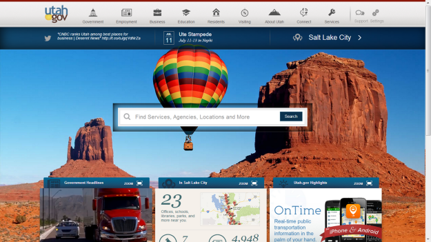 Página Web del Estado de Utah
